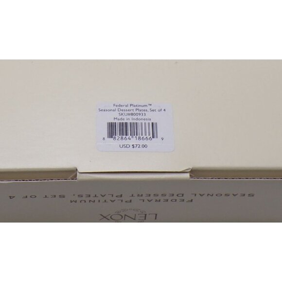 NEW Lenox Classics Collection Federal Platinum Seasonal Dessert Plates Set-4 8" - Picture 3 of 9